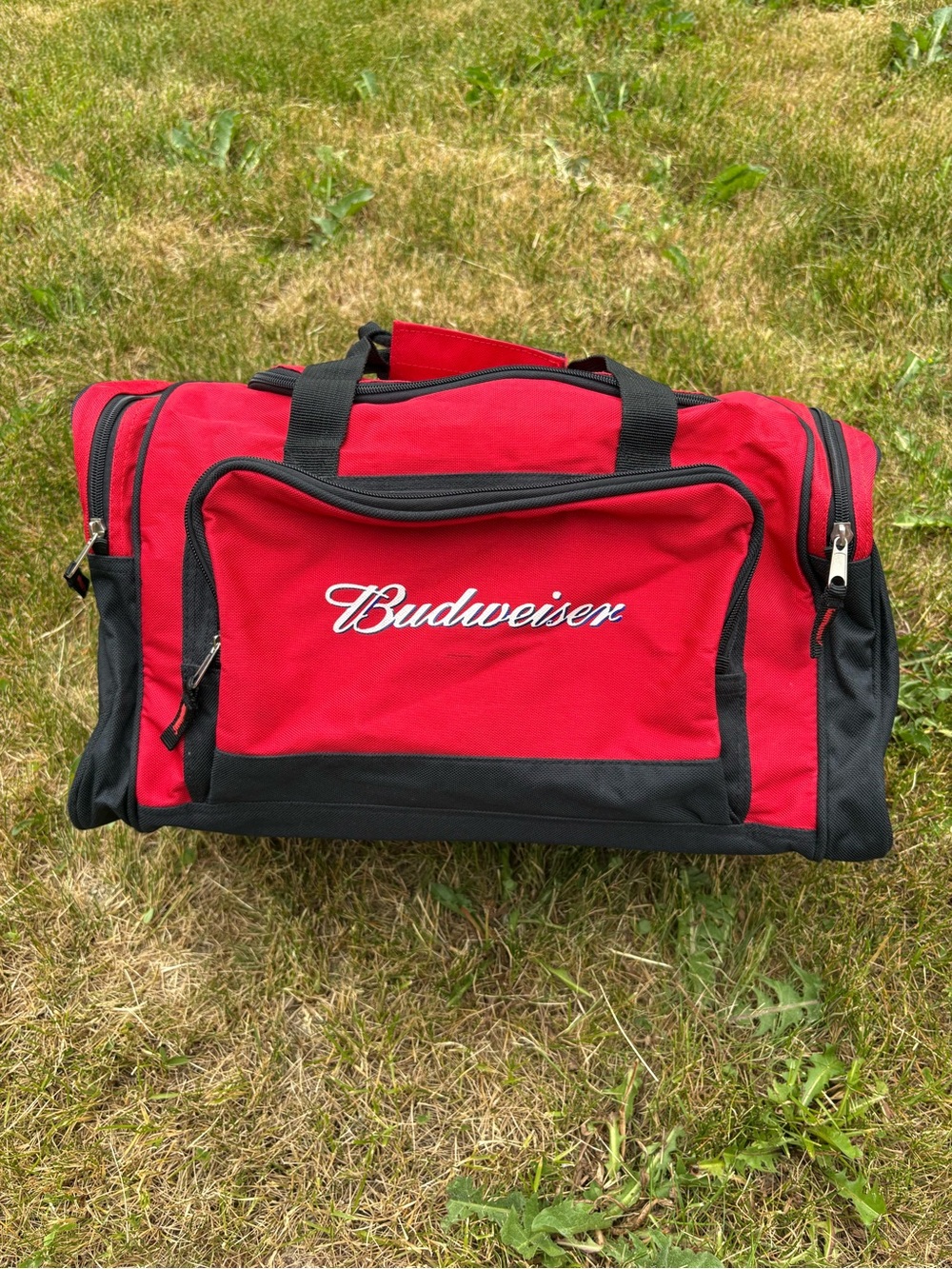 Budweiser Red & Black Men's Duffel Bag Small- mid size y2k